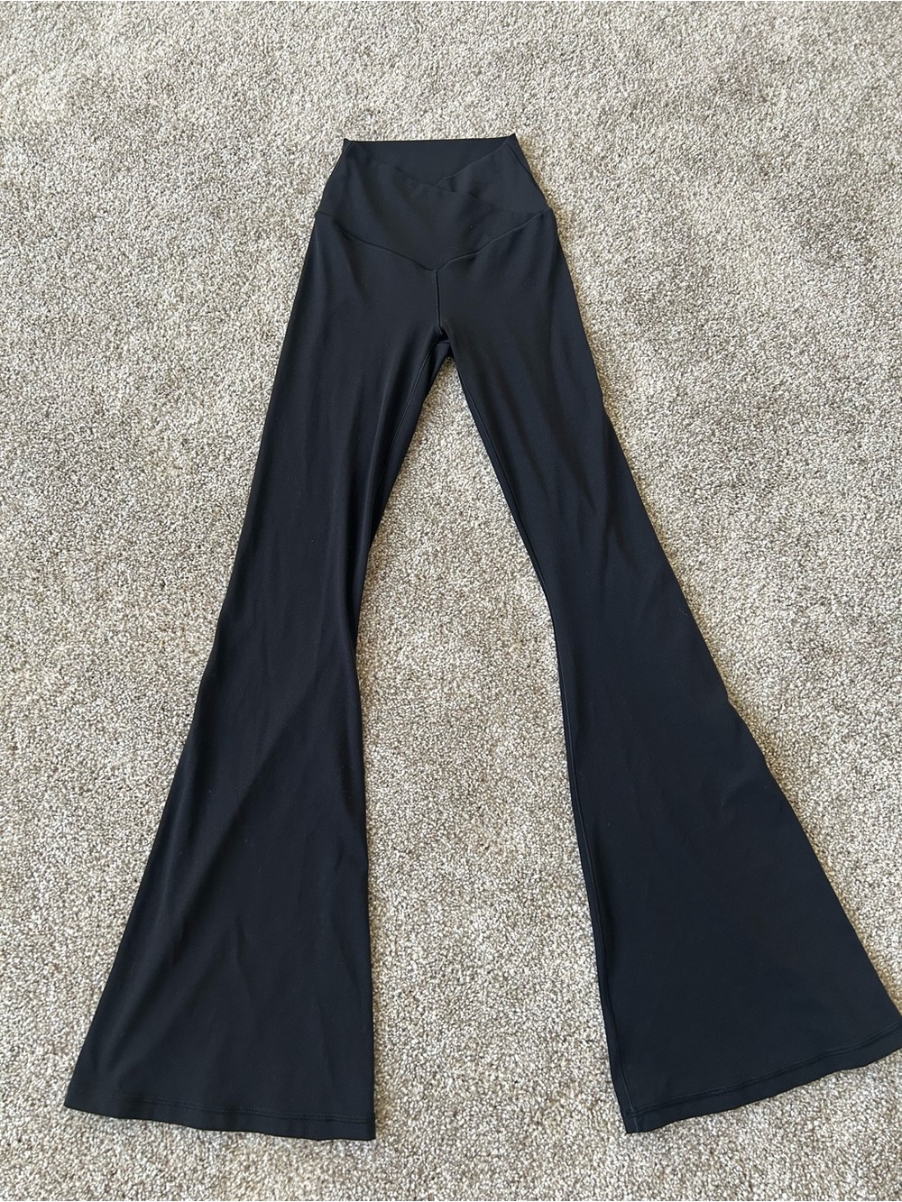 Black High-Waist Flared Yoga Pants